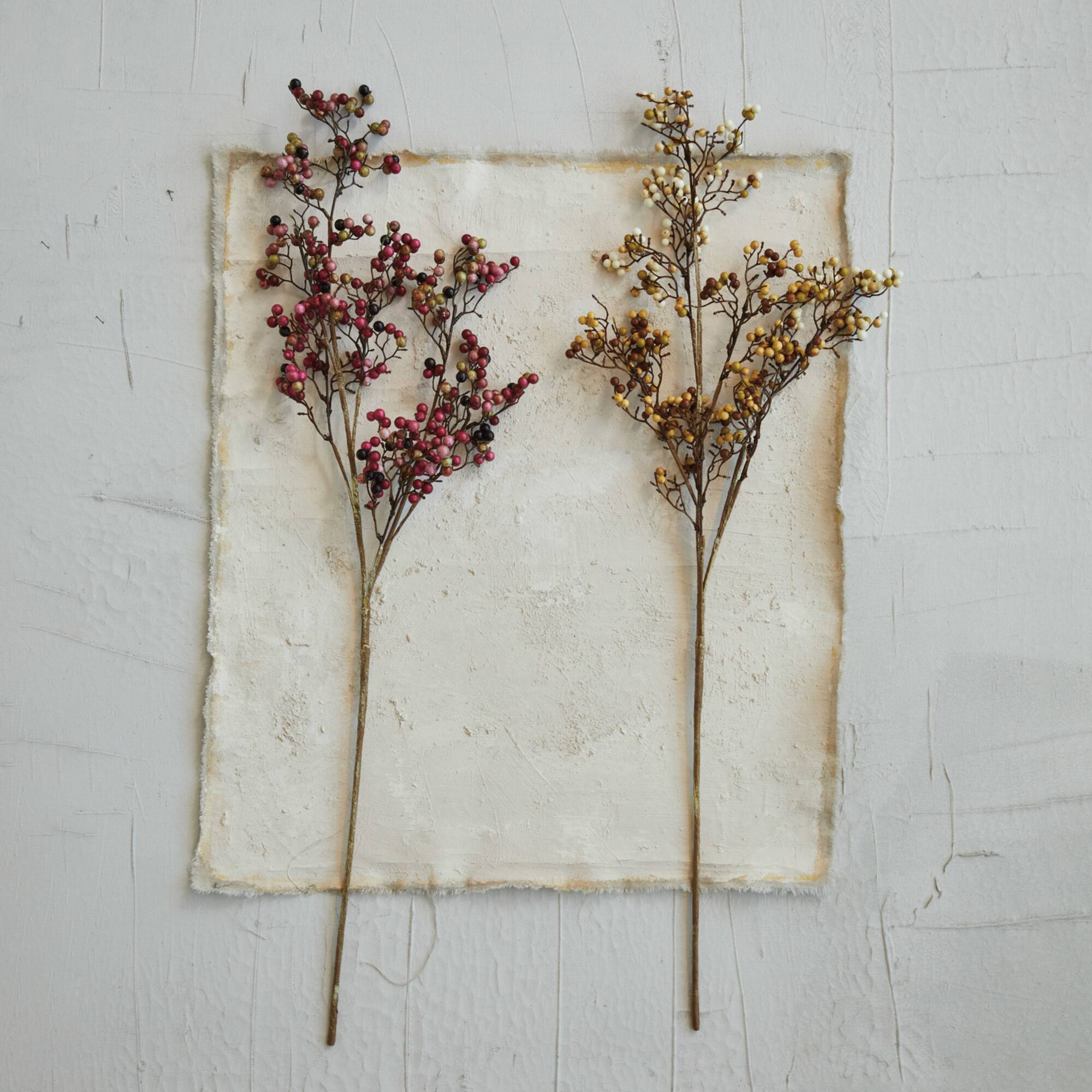 Hello Honey® 38.25" Cream & Tan Faux Berry Stem